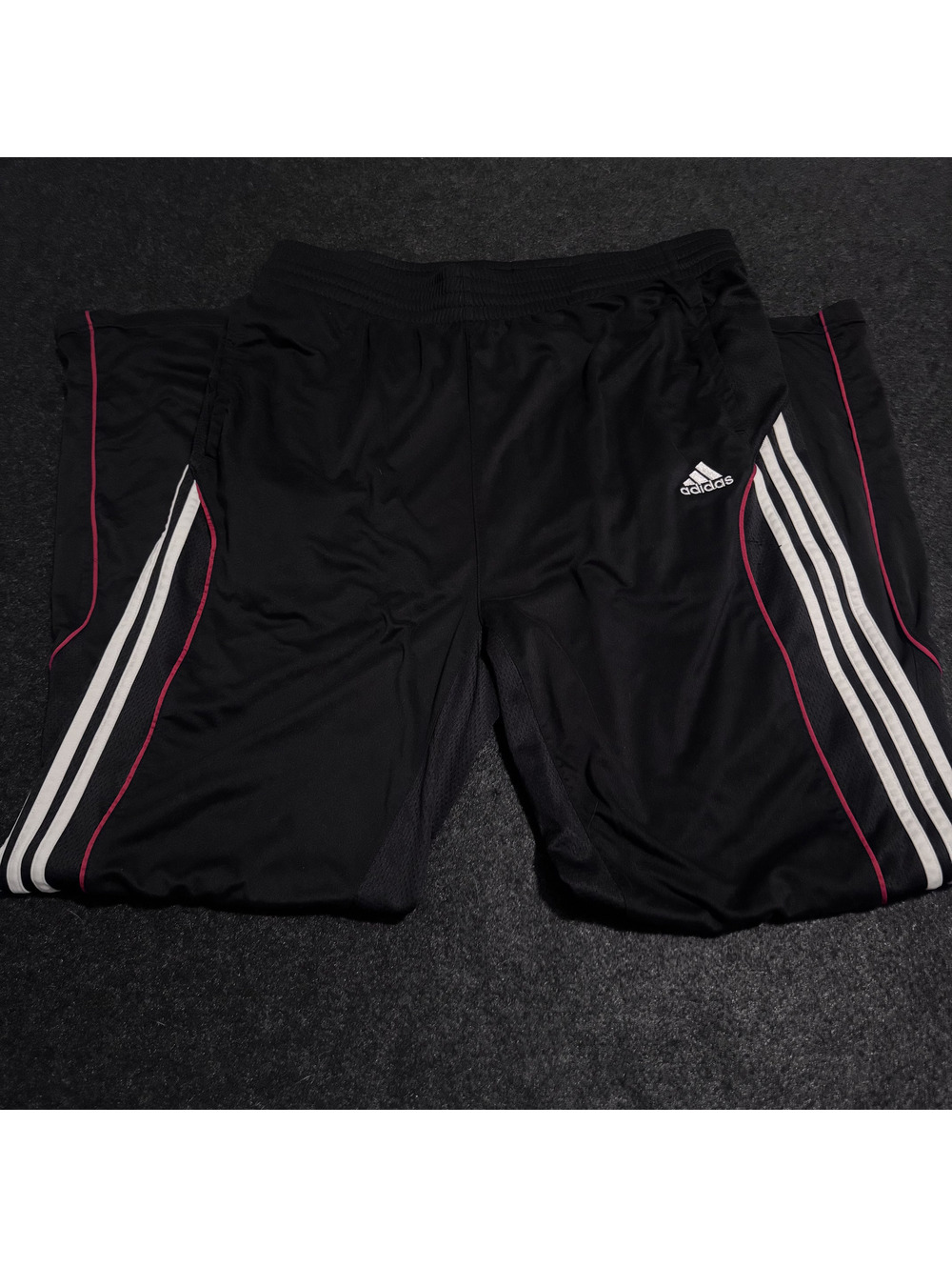Vintage Adidas ClimaCool 3-Stripe Track Pants Black Red White Men's Size L